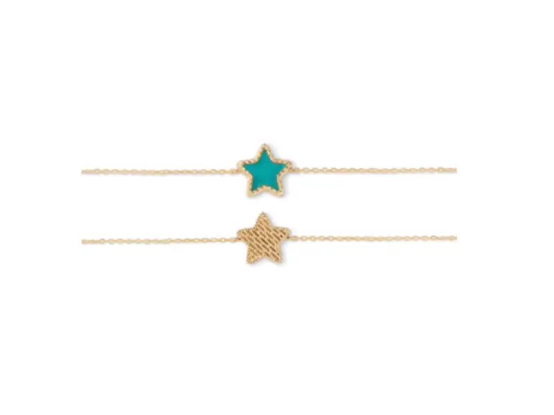 9KT YELLOW GOLD BRACELET WITH TURQUOISE MOTHER OF PEARL STAR EMOTIONS GIULIA ITS ME EM/2BR